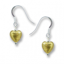Murano Glass Heart Earrings - Esta Gold