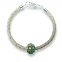 Murano glass charm bead nappa leather bracelet - Venezia Quarantadue