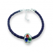 Murano glass charm bead nappa leather bracelet – Venezia Cinque