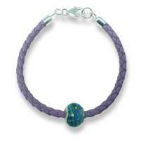 Murano glass charm bead nappa leather bracelet - Venezia Sessanta