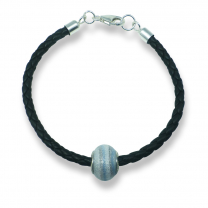 Murano glass charm bead nappa leather bracelet - Venezia Ottanta