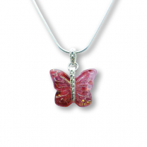 Murano Glass Butterfly Pendant – Farfalle Cerise