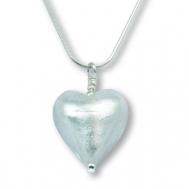 Murano Glass Heart Pendant - Esta Silver