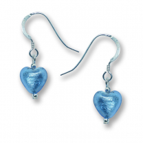 Murano Glass Heart Earrings - Esta Azure