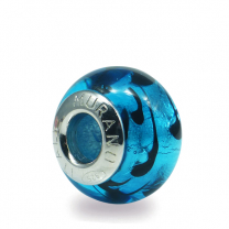 Murano glass charm bead - Quattordici-blu