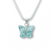 Murano Glass Butterfly Pendant – Farfalle Crystallo Blue