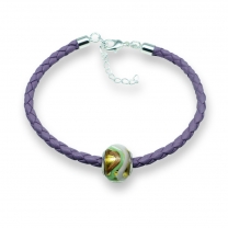 Murano glass charm bead nappa leather bracelet – Venezia Uno