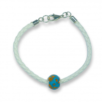 Murano glass charm bead leather bracelet - Novantasei