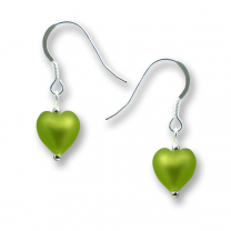 Murano Glass Heart Earrings - Esta Mela Verde