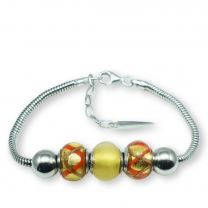 Murano glass charm bead silver bracelet - Roma
