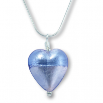 Murano Glass Heart Pendant - Esta Azure