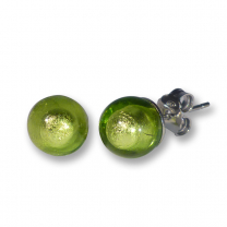 Murano Glass Stud Earrings - Esta Lime