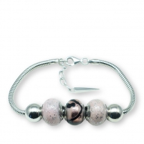 Murano glass charm bead silver bracelet - Palermo
