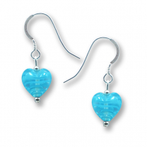 Murano Glass Heart Earrings - Esta Fili Blue