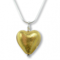 Murano Glass Heart Pendant - Esta Gold