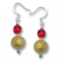 Murano Glass Earrings - Luna Gold Matt