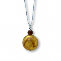 Murano Glass Pendant Necklace - Julietta Gold/Burnt Bronze