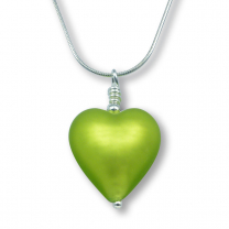 Murano Glass Heart Pendant - Esta Mela Verde