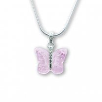 Murano Glass Butterfly Pendant – Farfalle Crystallo Rosa