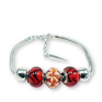 Murano glass charm bead silver bracelet - Ancona
