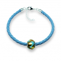 Murano glass charm bead nappa leather bracelet – Venezia Due