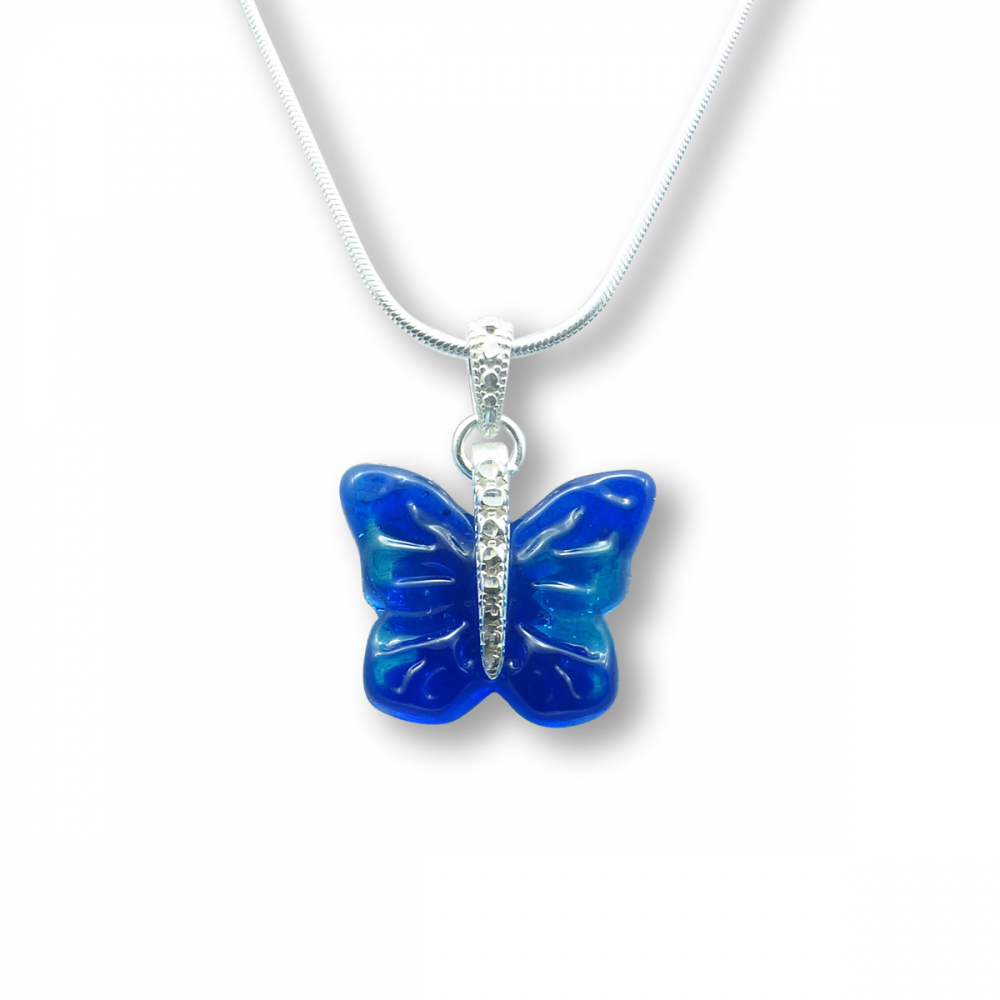 Murano Glass Butterfly Pendant – Farfalle Turchino Photo