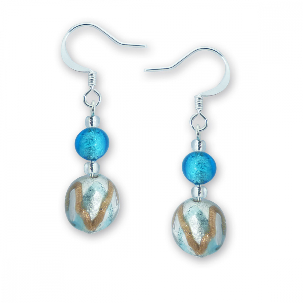 Murano Glass Earrings - Oliva Silver Photo