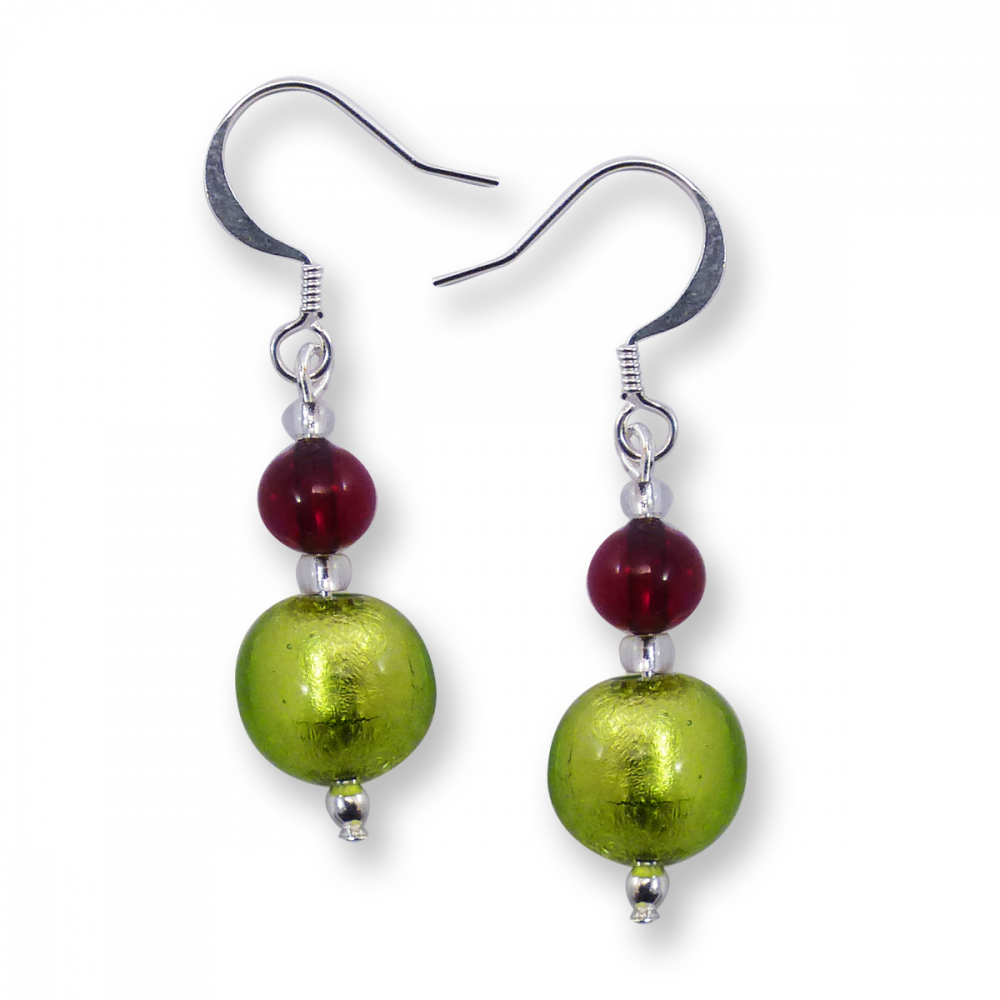Murano Glass Earrings - Cara Light Emerald Photo