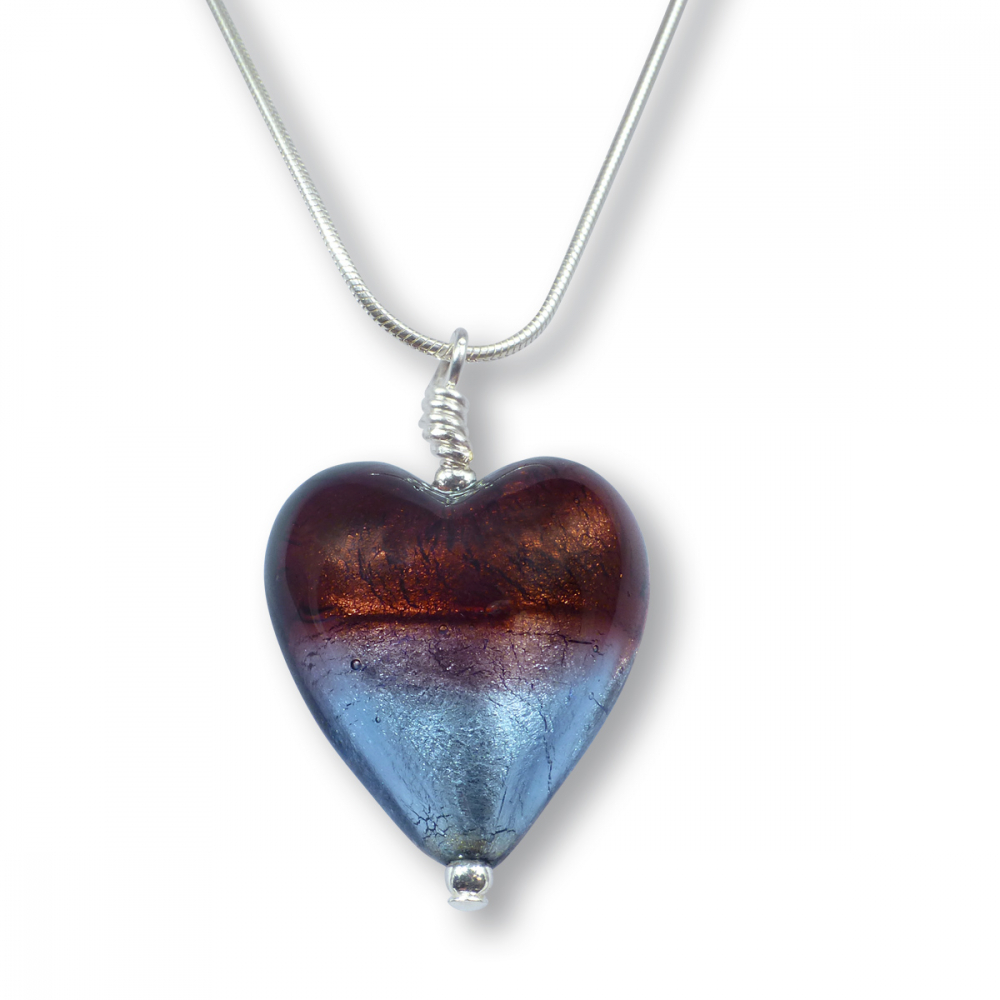 Murano Glass Heart Pendant - Esta Ruby Photo