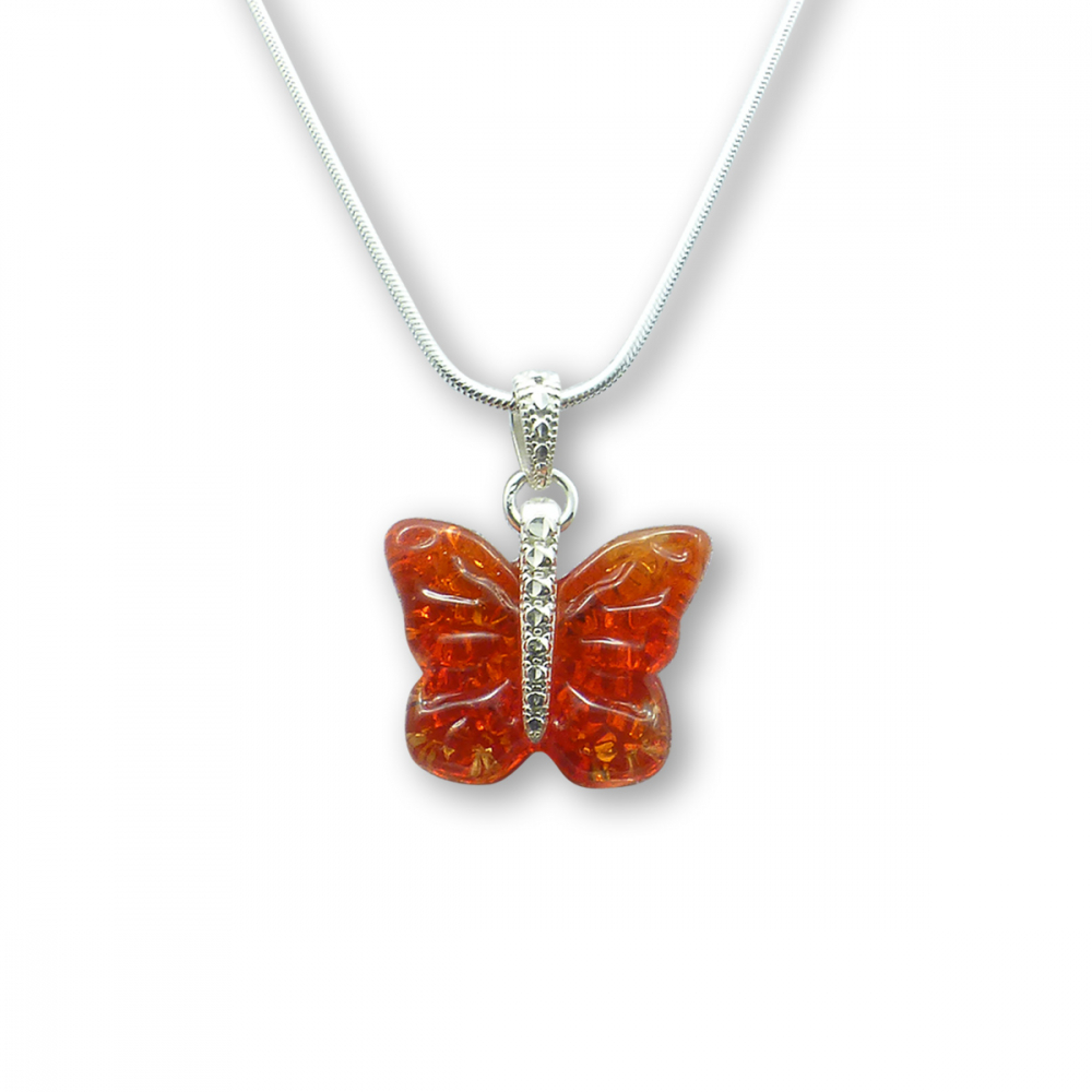 Murano Glass Butterfly Pendant – Farfalle Rosso Photo