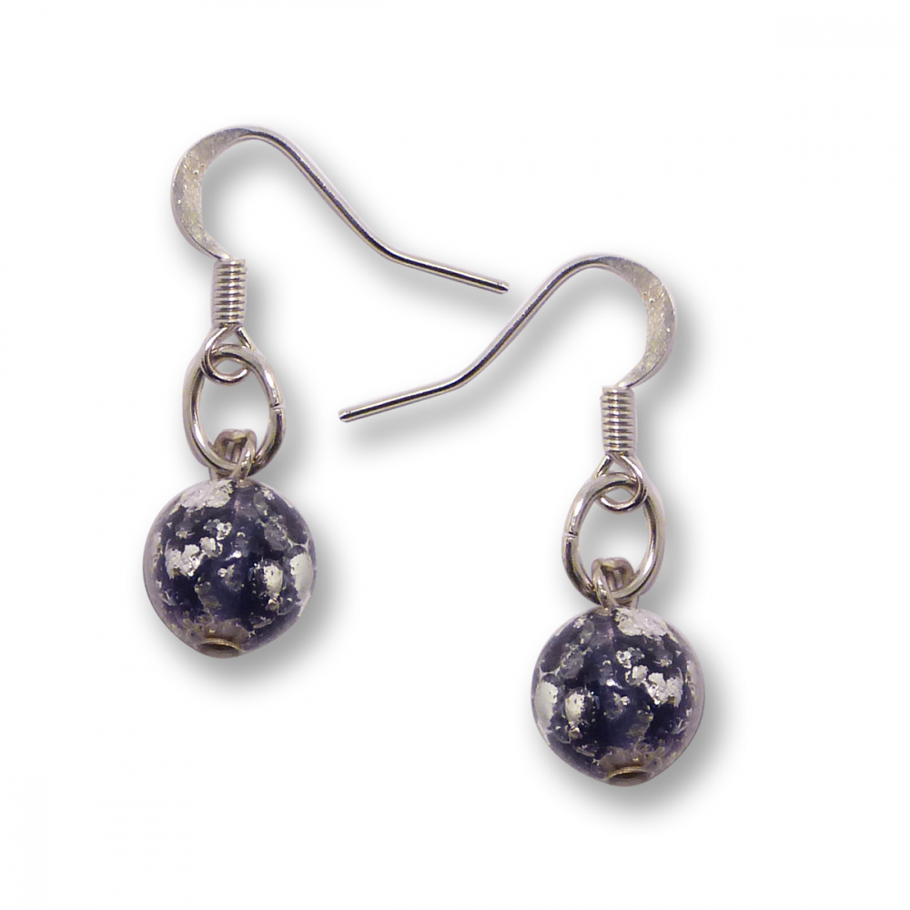 Murano Glass Earrings - Brina Dark Violet Photo