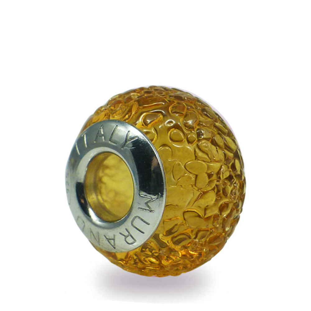 Murano Glass charm bead - Dodici-amber Photo
