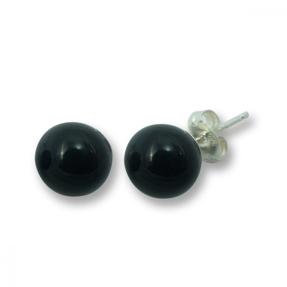 Murano Glass Stud Earrings - Esta Nero Photo