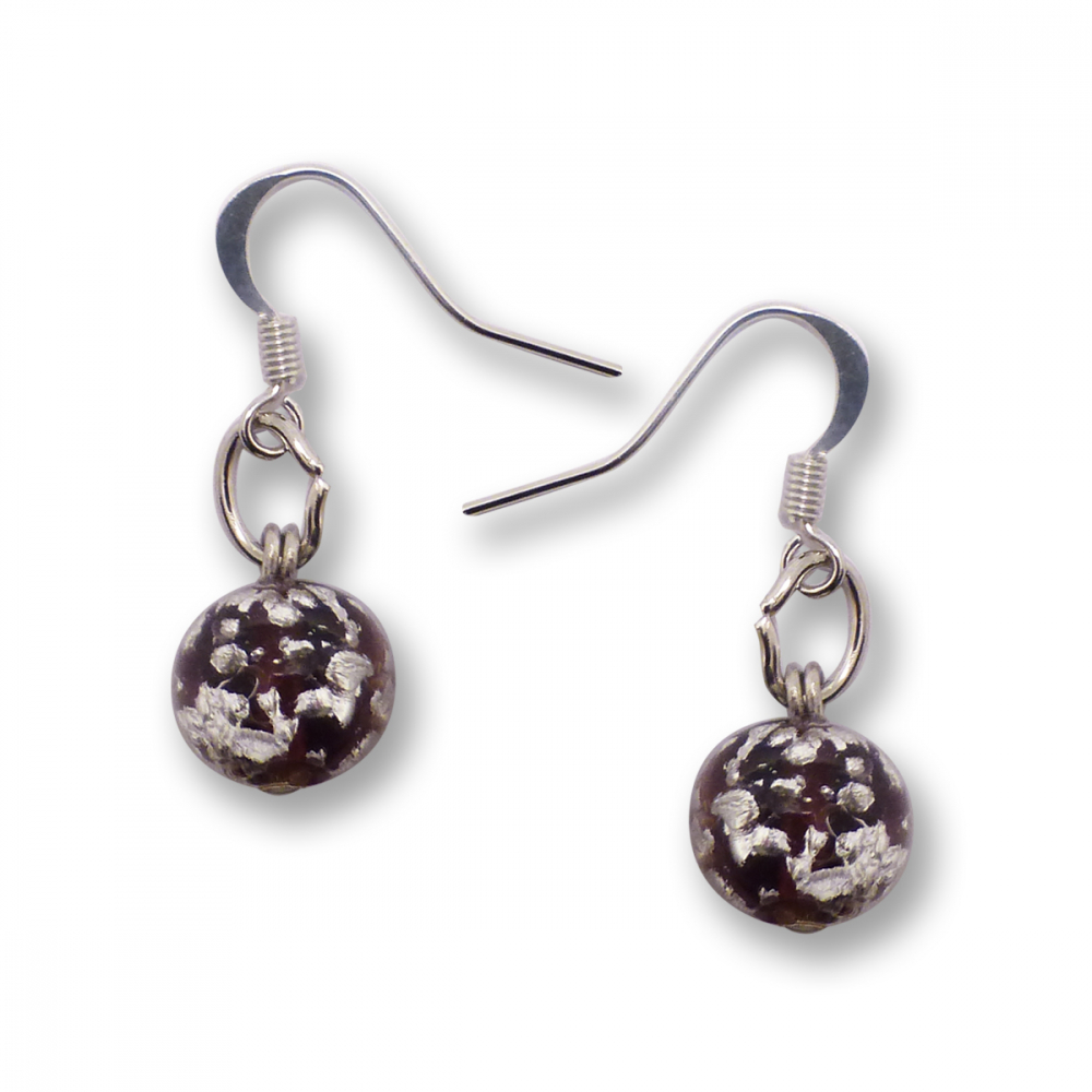 Murano Glass Earrings - Brina Dark Crimson Photo