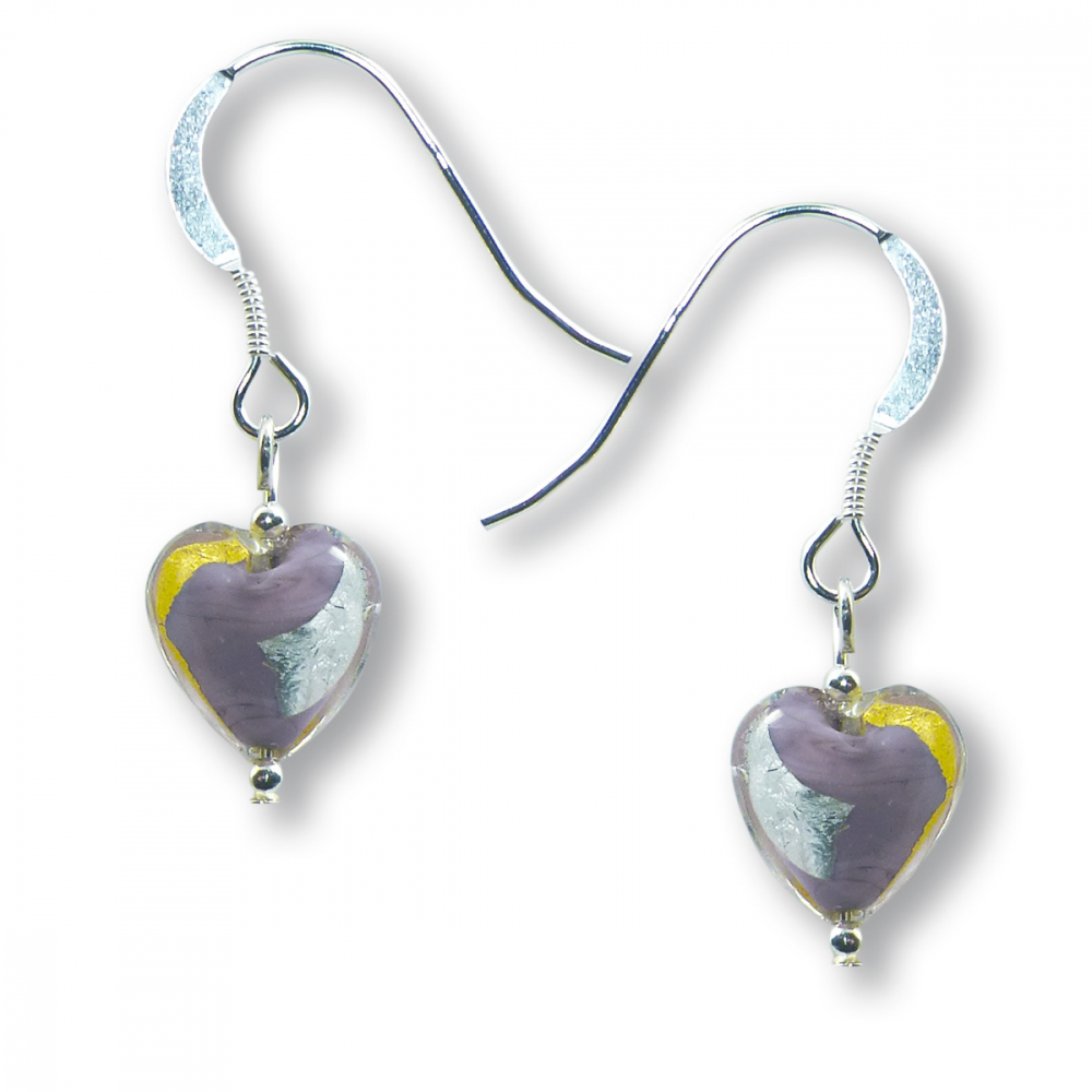 Murano Glass Heart Earrings - Esta Resina Photo