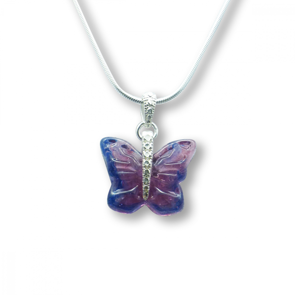 Murano Glass Butterfly Pendant – Farfalle Malva Light Photo