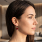 Murano Glass Heart Earrings - Esta Rosso Zebrato Photo