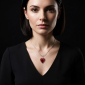 Murano Glass Heart Pendant - Esta Rosso Zebrato Photo