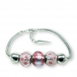 Murano glass charm bead silver bracelet - Genoa Photo