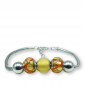 Murano glass charm bead silver bracelet - Roma Photo