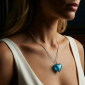 Murano Glass Heart Pendant - Esta Aquamarine Photo