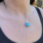 Murano Glass Pendant Necklace - Julietta Turquoise/Pearl Photo