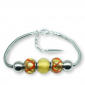 Murano glass charm bead silver bracelet - Roma Photo