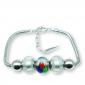 Murano glass charm bead silver bracelet - Napoli Photo