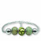 Murano glass charm bead silver bracelet - Turin Photo